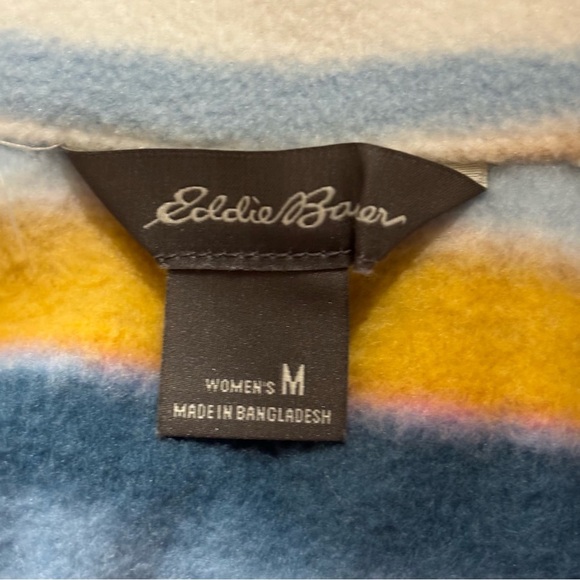 ❤️2/$15 or 3/$21❤️NWT Eddie Bauer Striped 1/4 Zipped Pullover Fleece, Size M - Picture 8 of 11